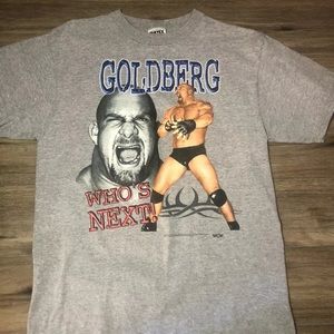 Vintage 1998 WCW Goldberg Gray Tshirt